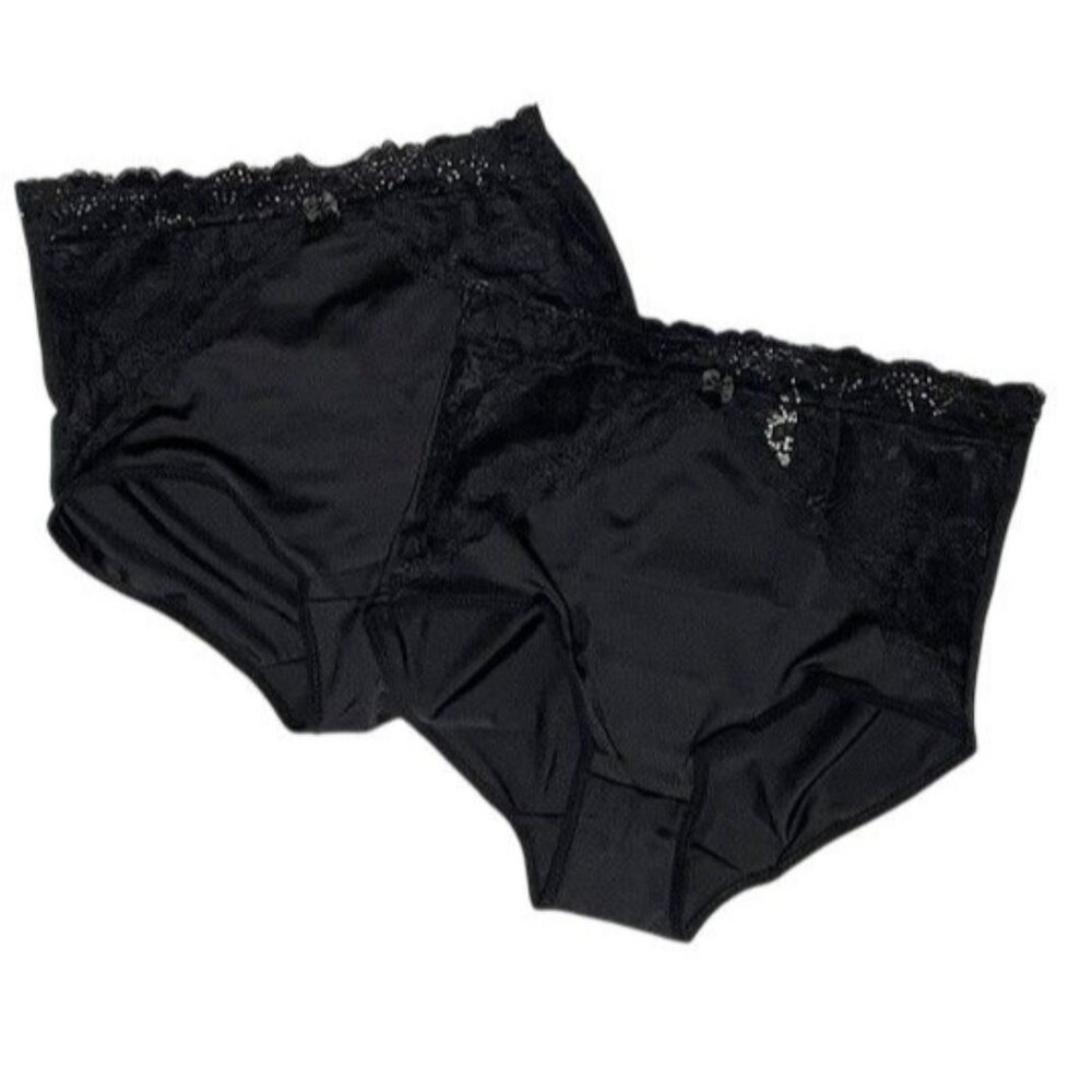 Rhonda Shear Set of 2 Lace Trimmed Briefs MEDIUM (BG-12)